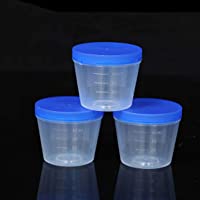 perfecthome 10 vasos de plástico estériles con tapa azul- 40 ml para orina